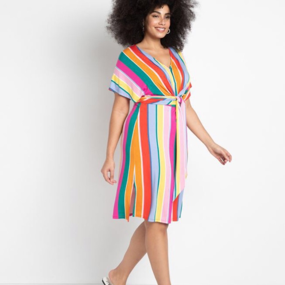 Colorful ELOQUII Wrap Dress